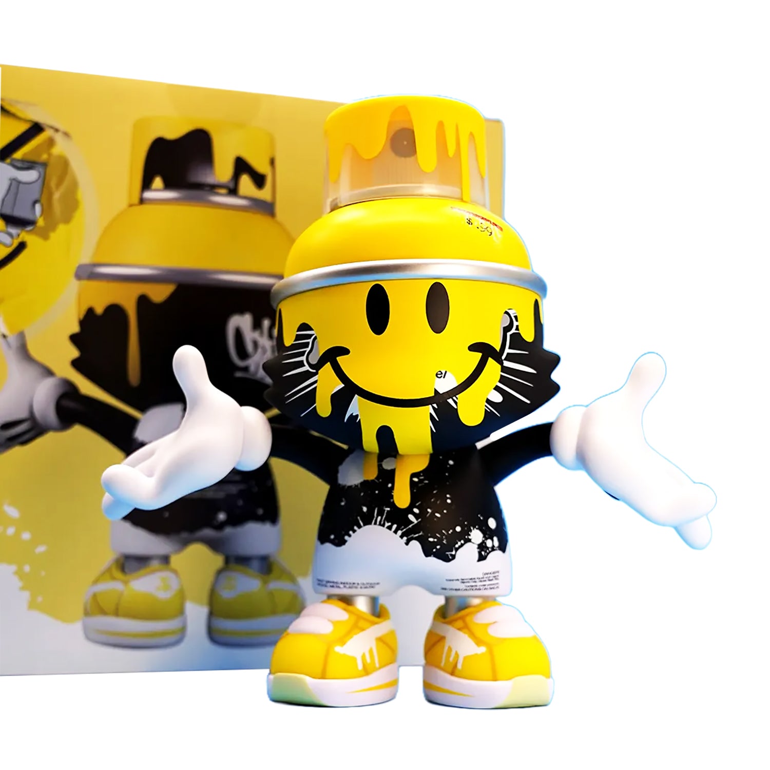 OG SLICK Happy Yellow 2024 Vinyl Spray Can Art Figure Signari Gallery Og slick happy yellow 2024 vinyl spray can art figure signari gallery