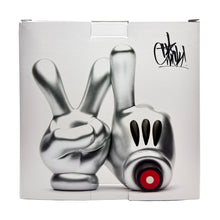 Load image into Gallery viewer, OG SLICK 'LV Hands' (2025) Hand-Embellished Designer Art Sculpture (silver)