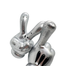 Load image into Gallery viewer, OG SLICK 'LV Hands' (2025) Hand-Embellished Designer Art Sculpture (silver)
