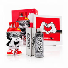 Load image into Gallery viewer, OG SLICK x SuperPlastic 'Love Red' (2023) Spray Can Figure/Print Collectors Set