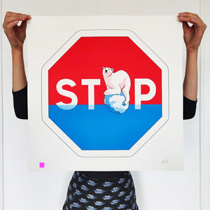 OAKOAK 'STOP!' (2019) Framed Oversized Sticker/Decal - Signari Gallery 