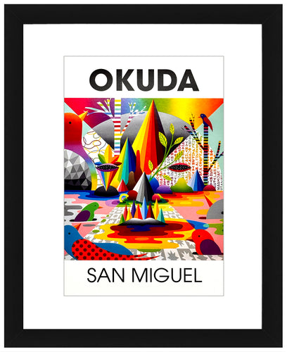 OKUDA 'Faces in Digital Landscapes' (2024) Framed Original Show Card - Signari Gallery 