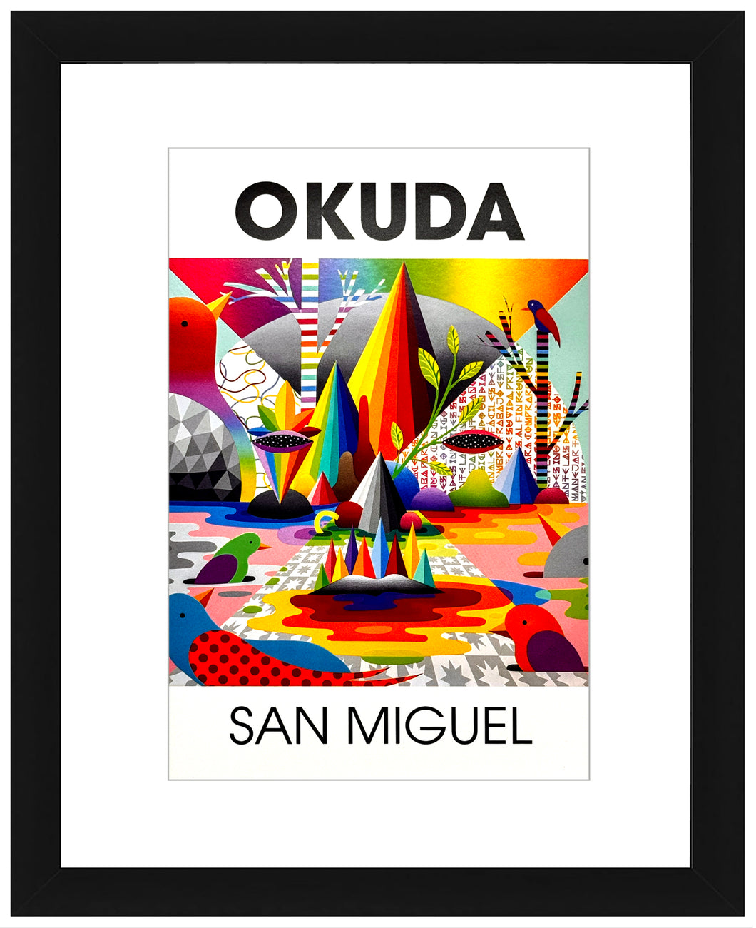 OKUDA 'Faces in Digital Landscapes' (2024) Framed Original Show Card - Signari Gallery 