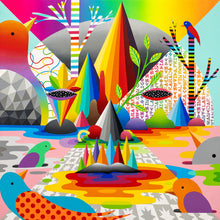Load image into Gallery viewer, OKUDA &#39;Faces in Digital Landscapes&#39; (2024) Framed Original Show Card - Signari Gallery 