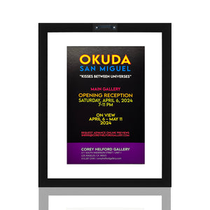 OKUDA 'Faces in Digital Landscapes' (2024) Framed Original Show Card - Signari Gallery 