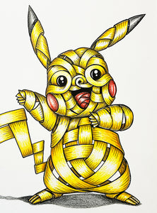 OTTO SCHADE 'Ribboned Pikachu' (2023) Hand-Drawn Original on Paper