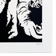 Load image into Gallery viewer, OUTIS 'Revandalism' (2015) Custom Framed Screen Print (blue)