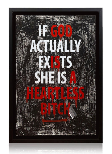 REVOK 'If God Actually Exists...' (2010) Custom Framed Hand-Finished Serigraph - Signari Gallery 