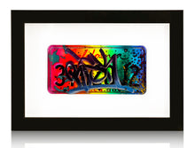 Load image into Gallery viewer, RISK &#39;Holiday Vault&#39; (2023) Float-Framed Hand-Painted License Plate - Signari Gallery 