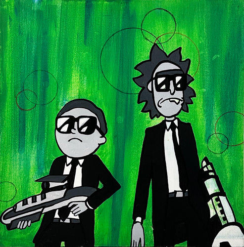 RITEHAND ROBOT 'Rick & Morty' Original on Canvas - Signari Gallery 