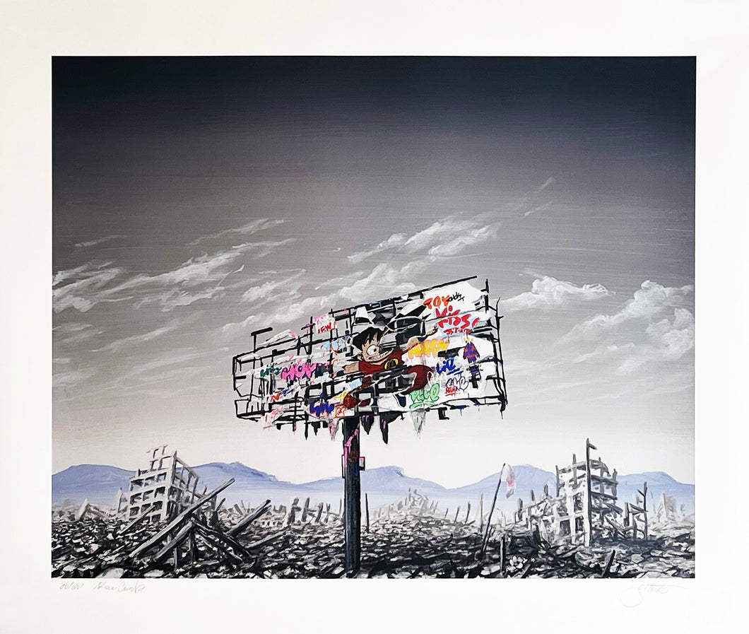 ROAMCOUCH x JEFF GILLETTE 'Ruined Sign: Dragon World' (2021) Giclée Print - Signari Gallery 
