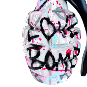 ROCKY ASBURY 'Love Bomb' (2022) Huge Hand-Painted Hand-Grenade