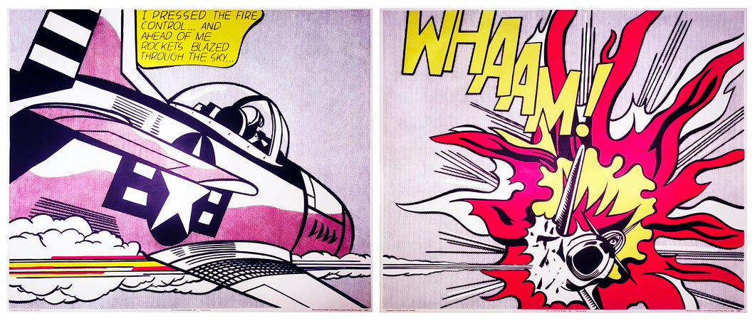 ROY LICHTENSTEIN 'WHAAM!' (1963-1986) Rare Original Diptych Serigraph