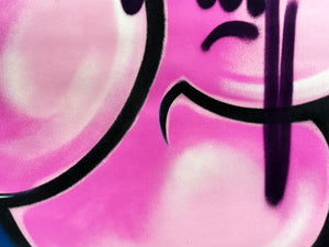 SEEN 'Original Painting #9969' (pink) Original Bubble-Tag on Canvas - Signari Gallery 