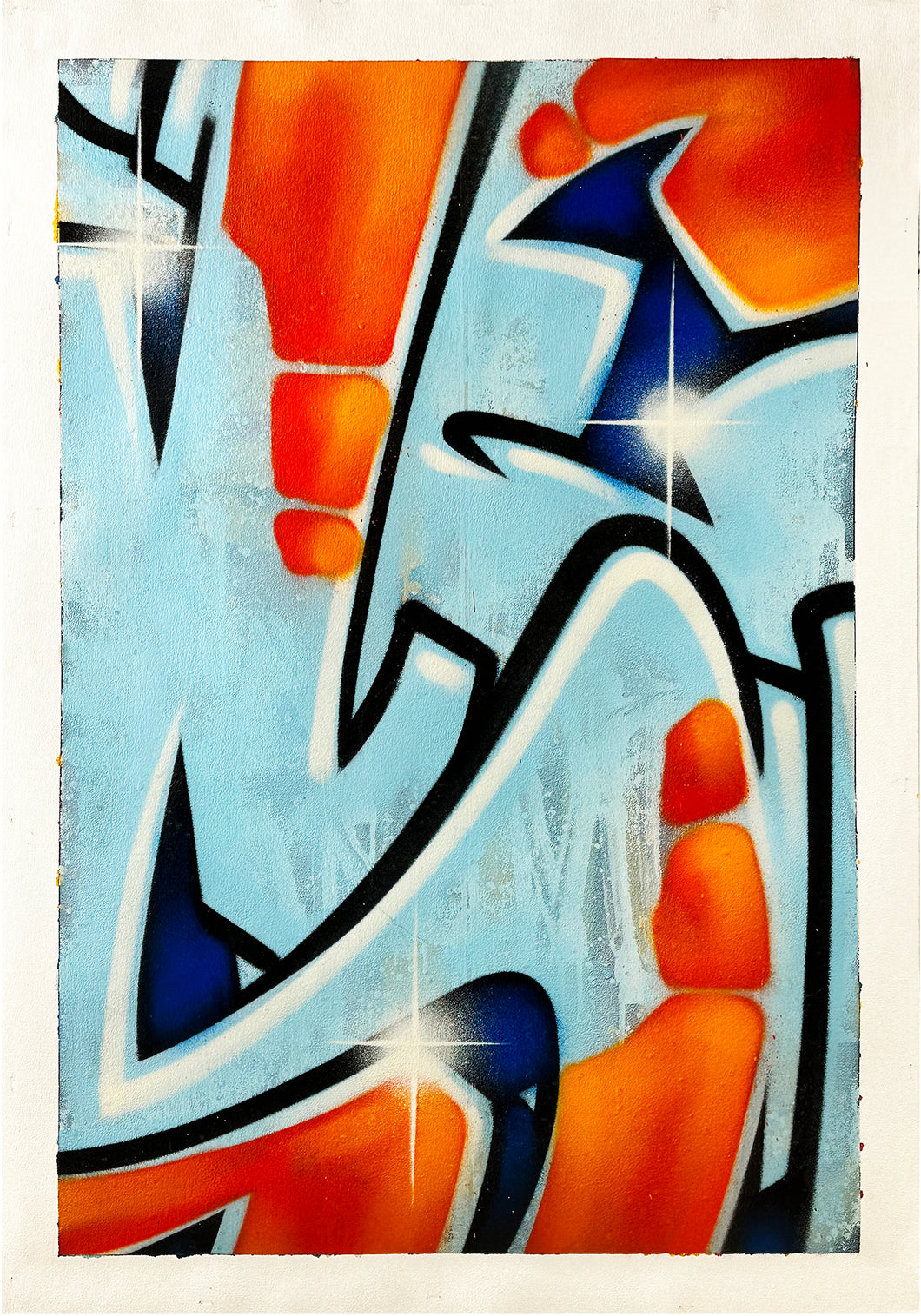 SEEN 'Original Painting #8807' (blue/orange) Original on Canvas - Signari Gallery 