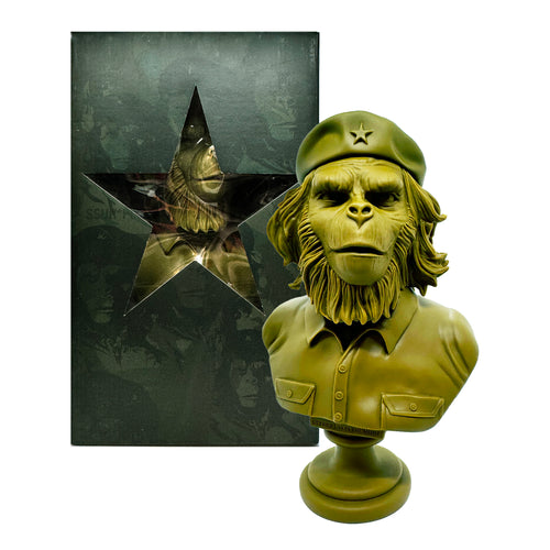 SSUR x 3DRetro 'Rebel Ape' (2013) Rare Designer Vinyl Art Bust (Army green)