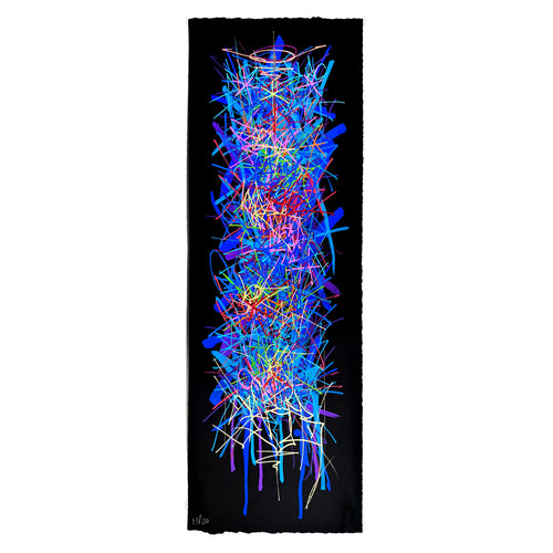 SABER 'Chromatic Tags Scroll' (2024) Hand-Painted Multiple on Paper