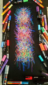 SABER 'Chromatic Tags Scroll' (2024) Hand-Painted Multiple on Paper