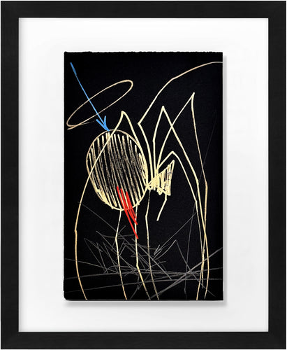 SABER 'Spider' (2024) Float-Framed Original Hand-Drawn Sketch + Sticker