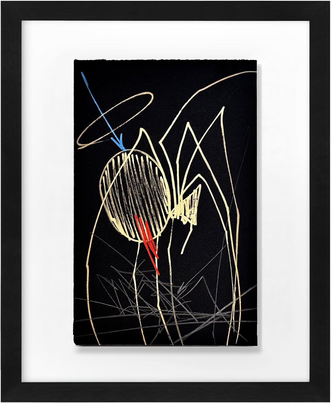 SABER 'Spider' (2024) Float-Framed Original Hand-Drawn Sketch + Sticker