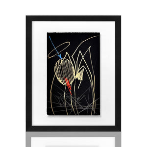 SABER 'Spider' (2024) Float-Framed Original Hand-Drawn Sketch + Sticker