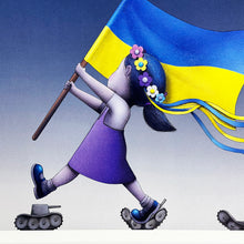 Load image into Gallery viewer, SETH GLOBEPAINTER 'L’Ukraine En Marche' (2022) Rare Offset Lithograph (2) - Signari Gallery 