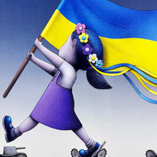 Load image into Gallery viewer, SETH GLOBEPAINTER 'L’Ukraine En Marche' (2022) Rare Offset Lithograph (2) - Signari Gallery 