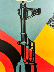 SHEPARD FAIREY 'AR-15 Lily' + 'AK-47 Lotus' (2024) Offset Lithograph Set - Signari Gallery 