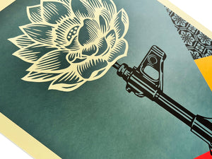 SHEPARD FAIREY 'AK-47 Lotus' (2024) Offset Lithograph - Signari Gallery 