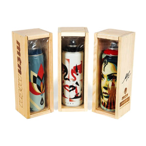 SHEPARD FAIREY x MTN Colors 'Cut it Up', Lotus Blue' + 'Target' (2019) Set of 3 Spray Cans