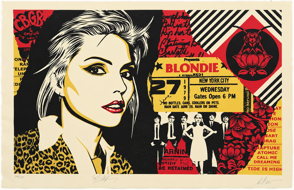 SHEPARD FAIREY x BLONDIE 'Blondie on Bowery' (2022) Rare Dual-Signed Screen Print