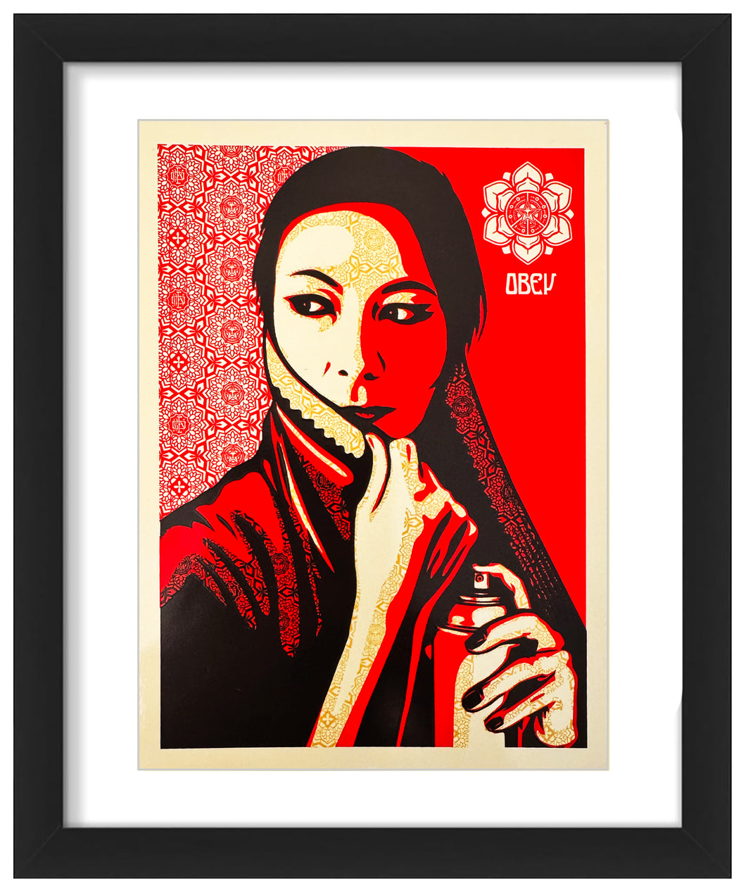 SHEPARD FAIREY 'Commanda' (2019) Framed Original Large Sticker - Signari Gallery 