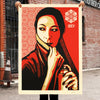 SHEPARD FAIREY 'Commanda' (2019) Framed Original Large Sticker - Signari Gallery 