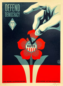 SHEPARD FAIREY 'Defend Democracy' (2023) Screen Print - Signari Gallery 