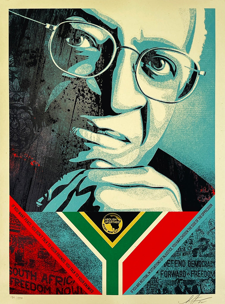 SHEPARD FAIREY 'Desmond Tutu' (2022) Tribute Screen Print (#134) - Signari Gallery 