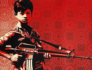 SHEPARD FAIREY 'Duality of Humanity #4' (2008) Custom Mounted Screen Print - Signari Gallery 