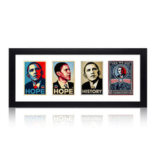 Load image into Gallery viewer, SHEPARD FAIREY x EL MAC &#39;Obama for President&#39; (2008-2009) Framed Original 4-Decal Set