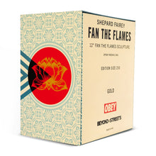 Load image into Gallery viewer, SHEPARD FAIREY &#39;Fan the Flames&#39; (2025) Resin Designer Art Sculpture (gold) - Signari Gallery 