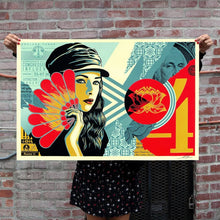Load image into Gallery viewer, SHEPARD FAIREY &#39;Fan the Flames&#39; (2025) Resin Designer Art Sculpture (gold) - Signari Gallery 