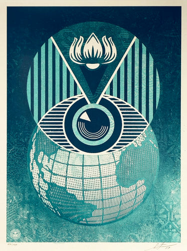 SHEPARD FAIREY 'Flint Eye Alert Globe' (2017) Screen Print (#206) - Signari Gallery 