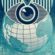 Load image into Gallery viewer, SHEPARD FAIREY &#39;Flint Eye Alert Globe&#39; (2017) Screen Print (#PP)