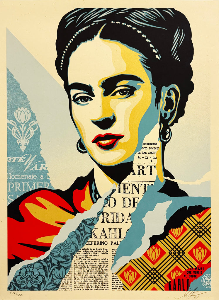 SHEPARD FAIREY 'The Woman Who Defeated Pain (Frida Kahlo)' (2023) Tribute Screen Print (#207) - Signari Gallery 