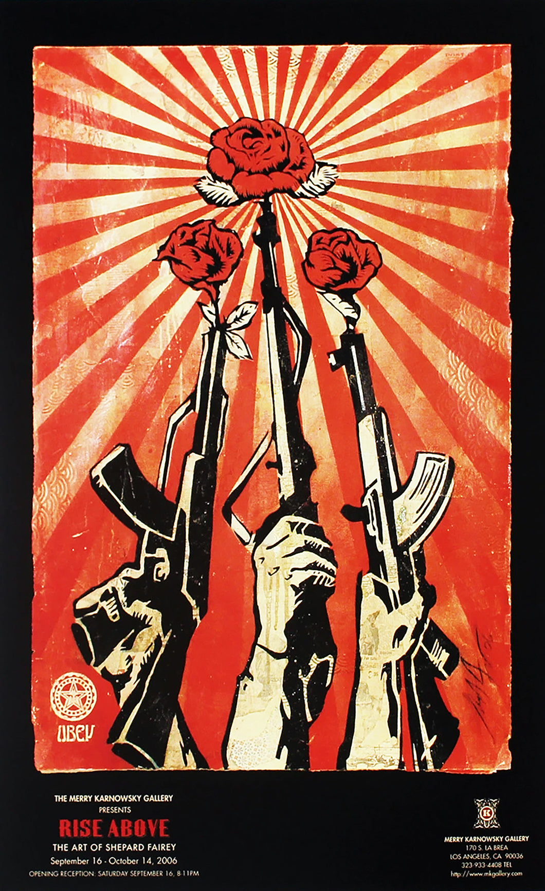 SHEPARD FAIREY 'Guns and Roses' (2006) Rare Early Gallery Show Poster - Signari Gallery 
