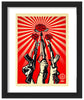 SHEPARD FAIREY 'Guns and Roses' (2019) Framed Original Large Sticker - Signari Gallery 