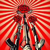 SHEPARD FAIREY 'Guns and Roses' (2019) Framed Original Large Sticker - Signari Gallery 