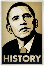 Load image into Gallery viewer, SHEPARD FAIREY &#39;Hope&#39; + &#39;History&#39; (2008-2009) Framed Original Obama Sticker Set