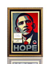 Load image into Gallery viewer, SHEPARD FAIREY x BARACK OBAMA &#39;Hope&#39; (2008) Custom Framed Original Litho w/ Original Signatures