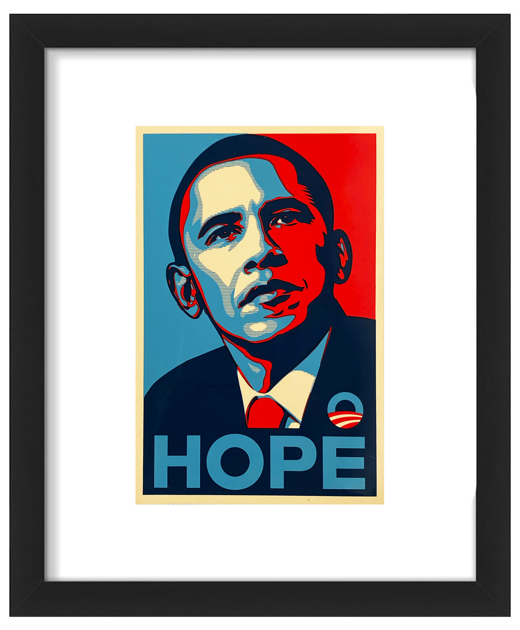 SHEPARD FAIREY 'Hope' (2008) Rare Original Framed Campaign Sticker