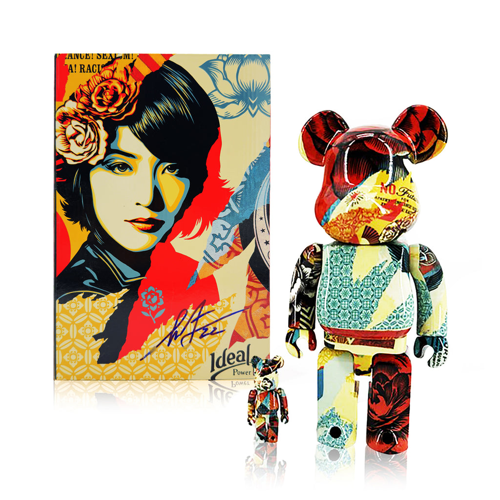 SHEPARD FAIREY x Be@rbrick 'Ideal Power' (2022) HAND-SIGNED Designer Art Figure Set