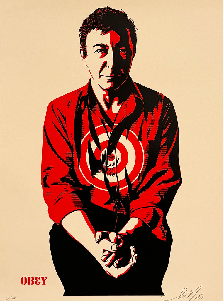 SHEPARD FAIREY 'Jasper Johns' (2009) Rare Screen Print (cream)